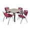 Kee Kee Square Table & Chair Set, Wood, Metal, Plastic Top, Maple TB3636PLBPBK47BY - alternate 1